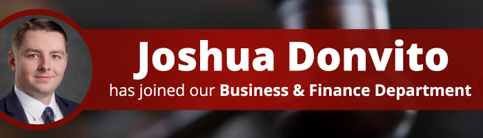 Josh Donvito Has Joined Our Business & Finance Department - Rosenn Jenkins & Greenwald