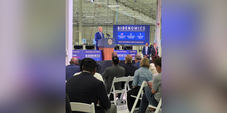 President Biden highlights new manufacturing partnership in West Columbia during ‘Investing in America’ tour