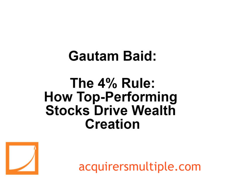 Gautam Baid: The 4% Rule: How Top-Performing Stocks Drive Wealth Creation