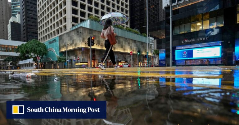 Hong Kong cancels morning trading in stocks, derivatives for Typhoon Koinu, black rainstorm alert | South China Morning Post