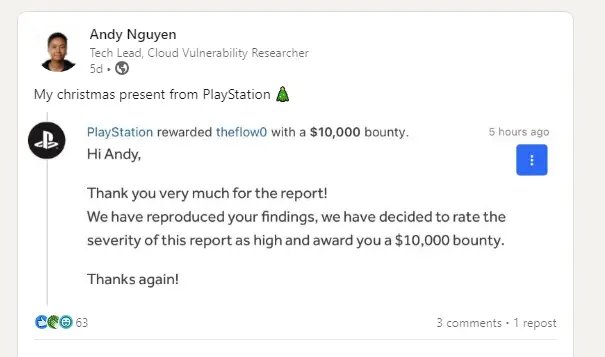 PS4/PS5: TheFloW confirms he has a big vulnerability on PlayStation, with significant HackerOne bounty - Wololo.net